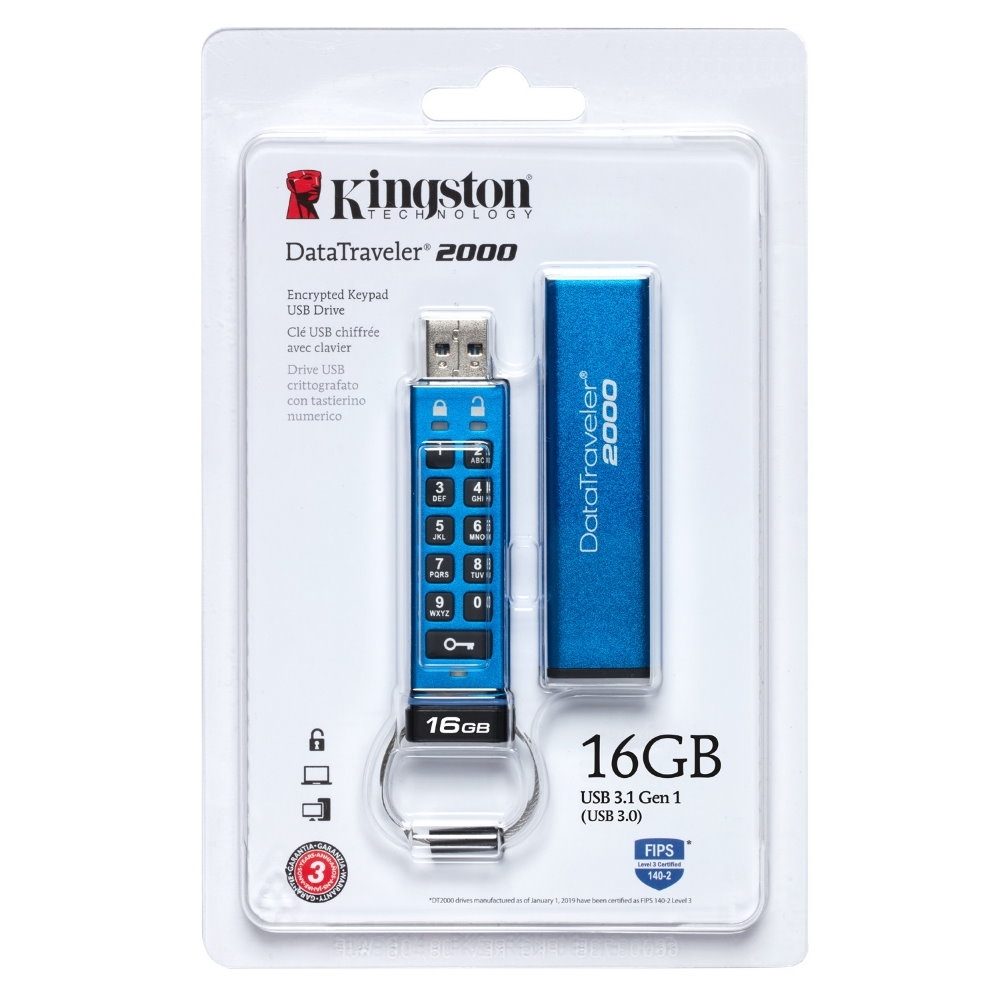 金士頓 Kingston DT2000 16G 數字鍵 加密隨身碟 DT2000/16GB