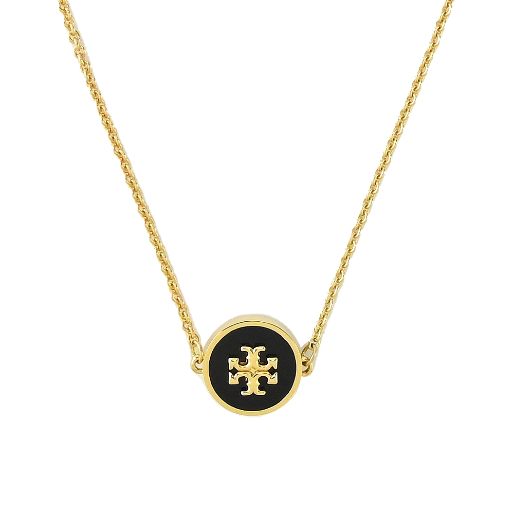 TORY BURCH KIRA金字雙T琺瑯手鍊-黑