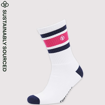 SUPERDRY 中筒襪 SPORT SOCK 粉紅/海軍藍