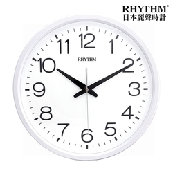 RHYTHM 麗聲 現代簡約高CP值超靜音壁掛鐘-優雅白/36cm