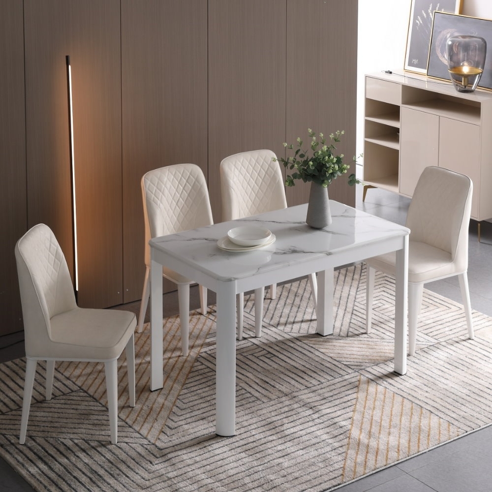 MUNA 艾森特4尺白色石面餐桌(不含椅) 120X70X75cm