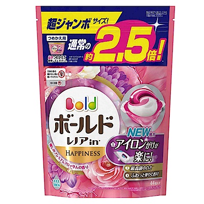 日本P&G 3D立體2.5倍洗衣果凍膠囊補充包-療癒花香(44顆入)