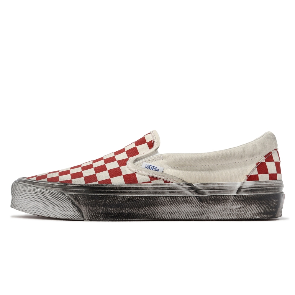 Vans 髒髒鞋OG Classic Slip-On LX Vault 男女鞋紅白棋盤格仿舊懶人鞋