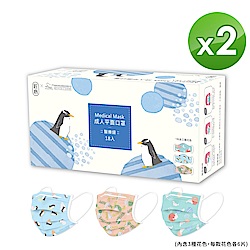 【匠心】海景世界聯名 成人平面醫用口罩(18入/盒)x2盒