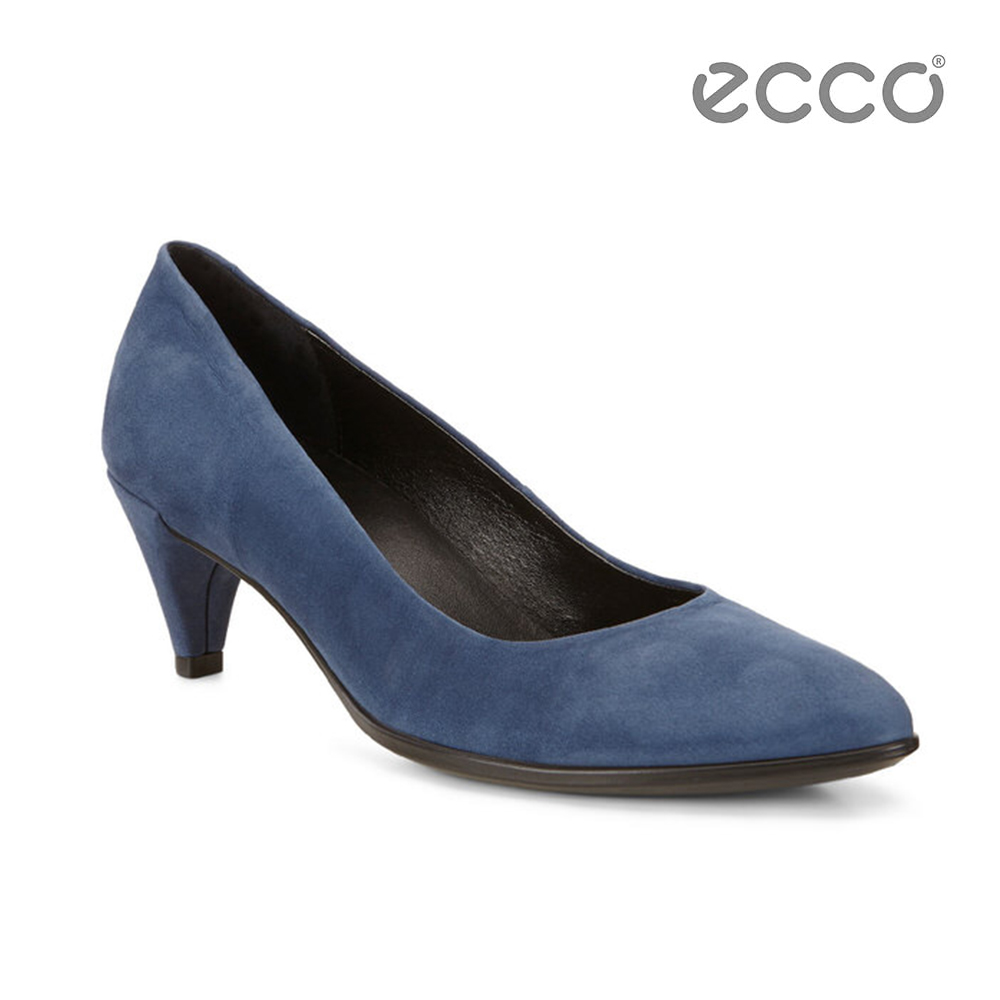 ECCO SHAPE 45 POINTY SLEEK 經典細跟尖頭跟鞋-藍