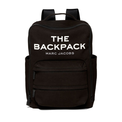 MARC JACOBS BACKPACK 帆布雙拉鍊方形後背包-黑色