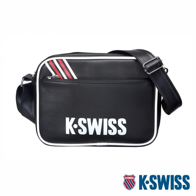 K-SWISS Leather Bag Small皮革側背包-黑