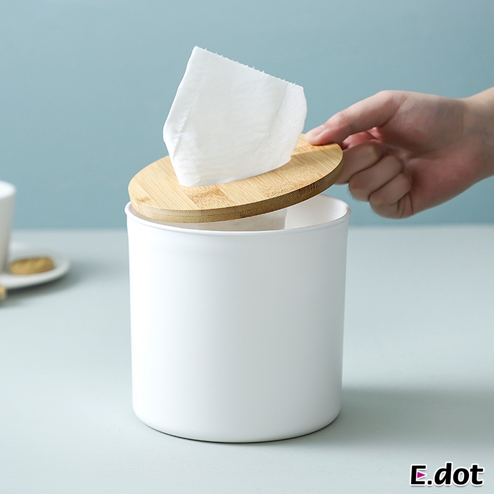 E.dot 圓形木蓋面紙巾收納盒