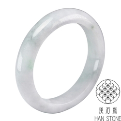 【漢石齋】天然翡翠A貨 手鐲玉鐲 飄花種(手圍18/版寬13.5mm)