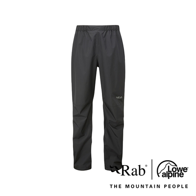 【英國 RAB】Downpour Eco FZ Pants 透氣防水全開拉鍊長褲 男款 黑色 #QWG86