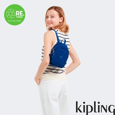 Kipling 夏日靛青藍休閒小後背包-NEW DELIA COMPACT