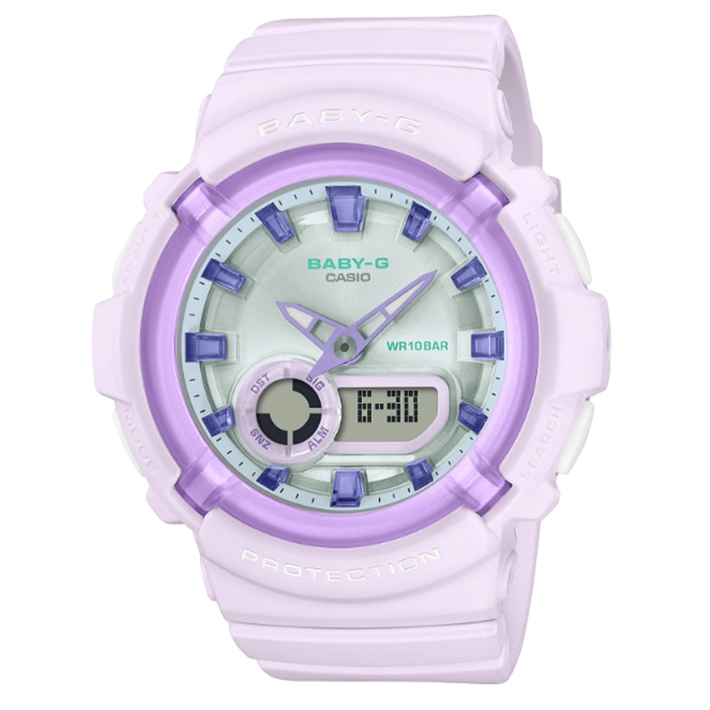 CASIO 卡西歐 BABY-G 葡萄糖果雙顯手錶 BGA-280SW-6A