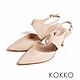 KOKKO約會款顯瘦感高包覆性鞋帶跟鞋米色 product thumbnail 1