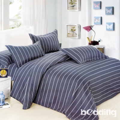 BEDDING-活性印染 特大6x7尺床包三件組-藍色格調