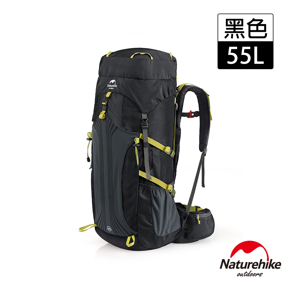 Naturehike 55+5L 云徑重裝登山後背包 自助旅行包 黑色-急