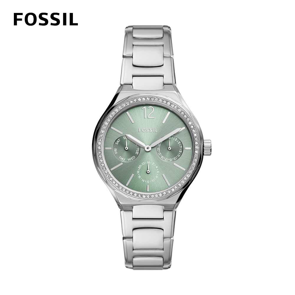 FOSSIL Eevie 古典輕奢華仕女錶  銀色不鏽鋼鍊帶 36MM BQ3784