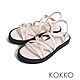 KOKKO交叉細帶個性厚底涼鞋白色 product thumbnail 1