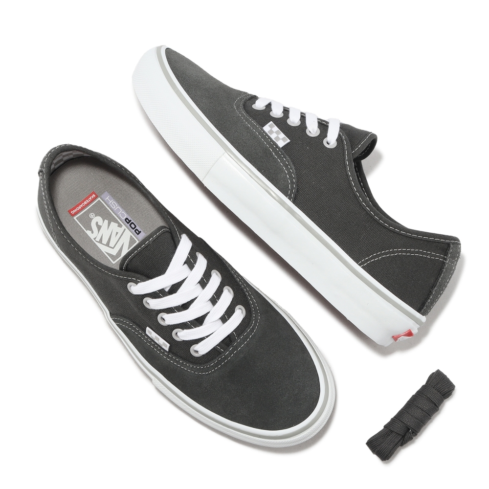 Vans 滑板鞋Skate Authentic 男鞋深灰帆布麂皮基本款休閒鞋VN0A5FC8DGW