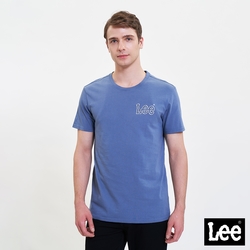 Lee 男款 線條小Logo短袖圓領T恤 灰藍