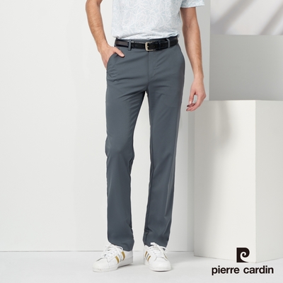 Pierre Cardin皮爾卡登 男款 彈性平口暗條紋休閒長褲-灰色(5237875-47)