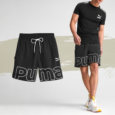 Puma 短褲 TEAM Relaxed 男款 黑 白 E.SO 瘦子 主打款 寬鬆 抽繩 大LOGO 62133401