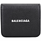 BALENCIAGA 字母印花荔紋牛皮對折短夾(黑色/內釦零錢袋) product thumbnail 1