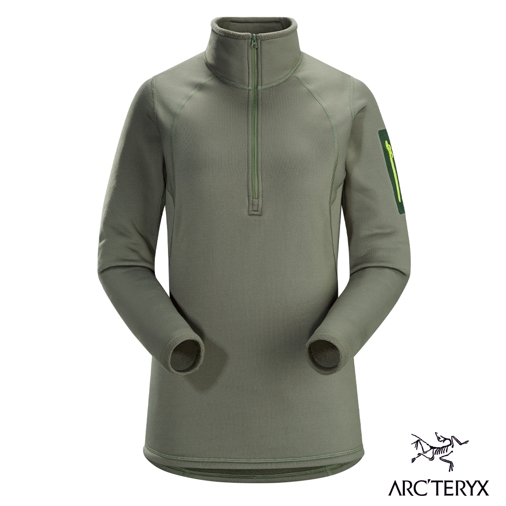 Arcteryx 始祖鳥 女 Rho AR刷毛內層套頭衫 松綠