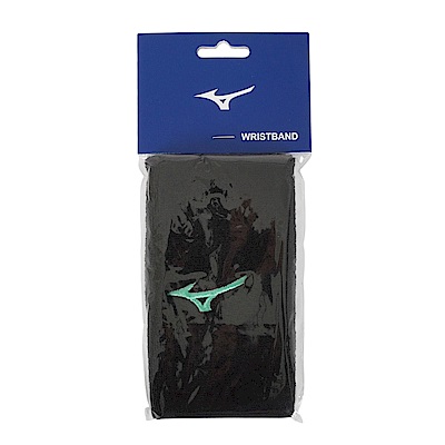 Mizuno Wristband [32TY0Y0092Q] 腕帶 護腕 運動 毛巾 吸汗 包覆佳 1入 15cm 黑綠