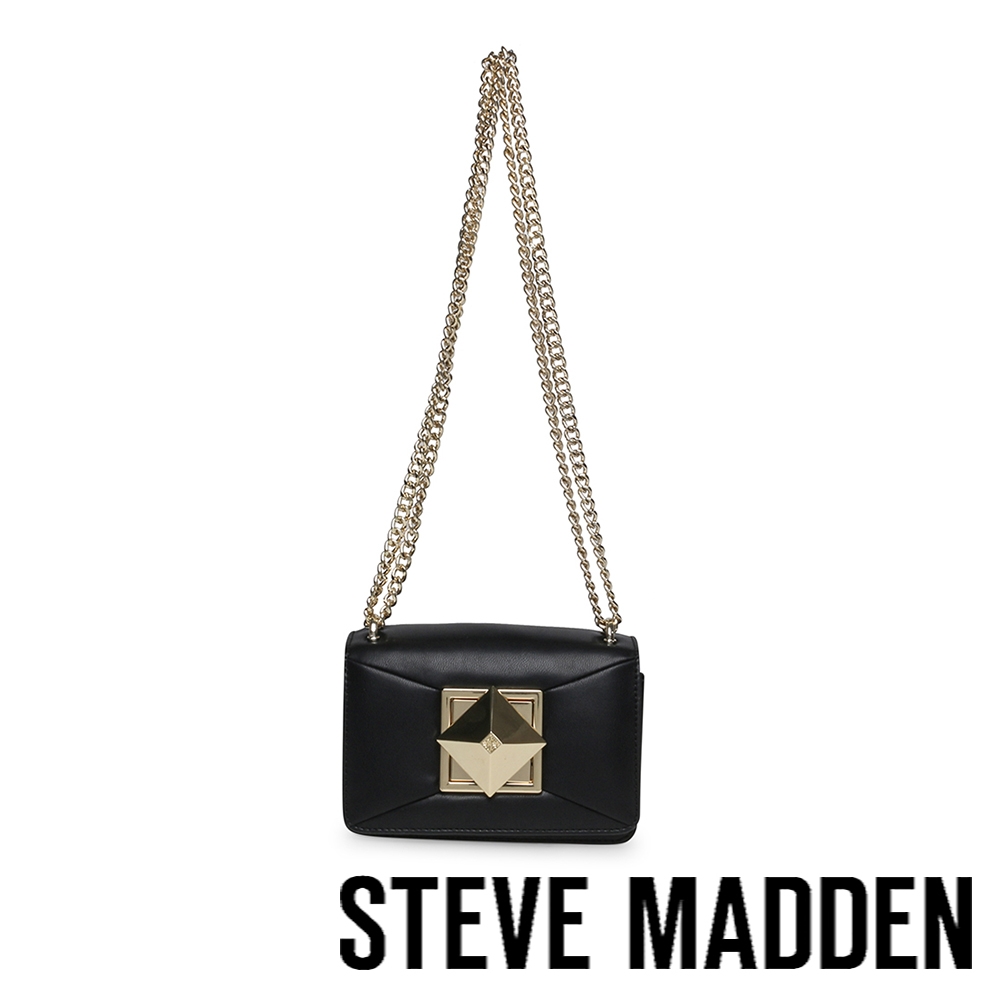 STEVE MADDEN-BRUNE 立體金飾金鍊風琴包-黑色