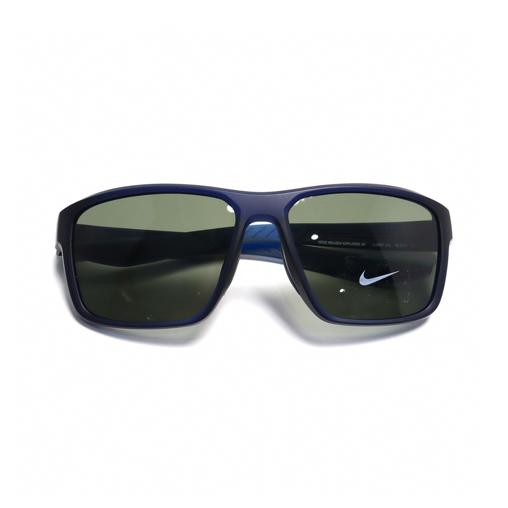Nike 太陽眼鏡 Brazen Explorer AF 男女款 深藍 綠 全框 彈性 防滑 蔡司 DJ9897-410