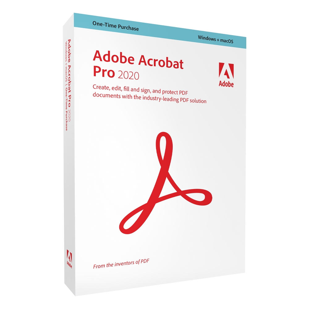 Adobe Acrobat Pro 2020 中文商業盒裝完整版  (Windows and macOS 永久授權版)-僅支援Win10