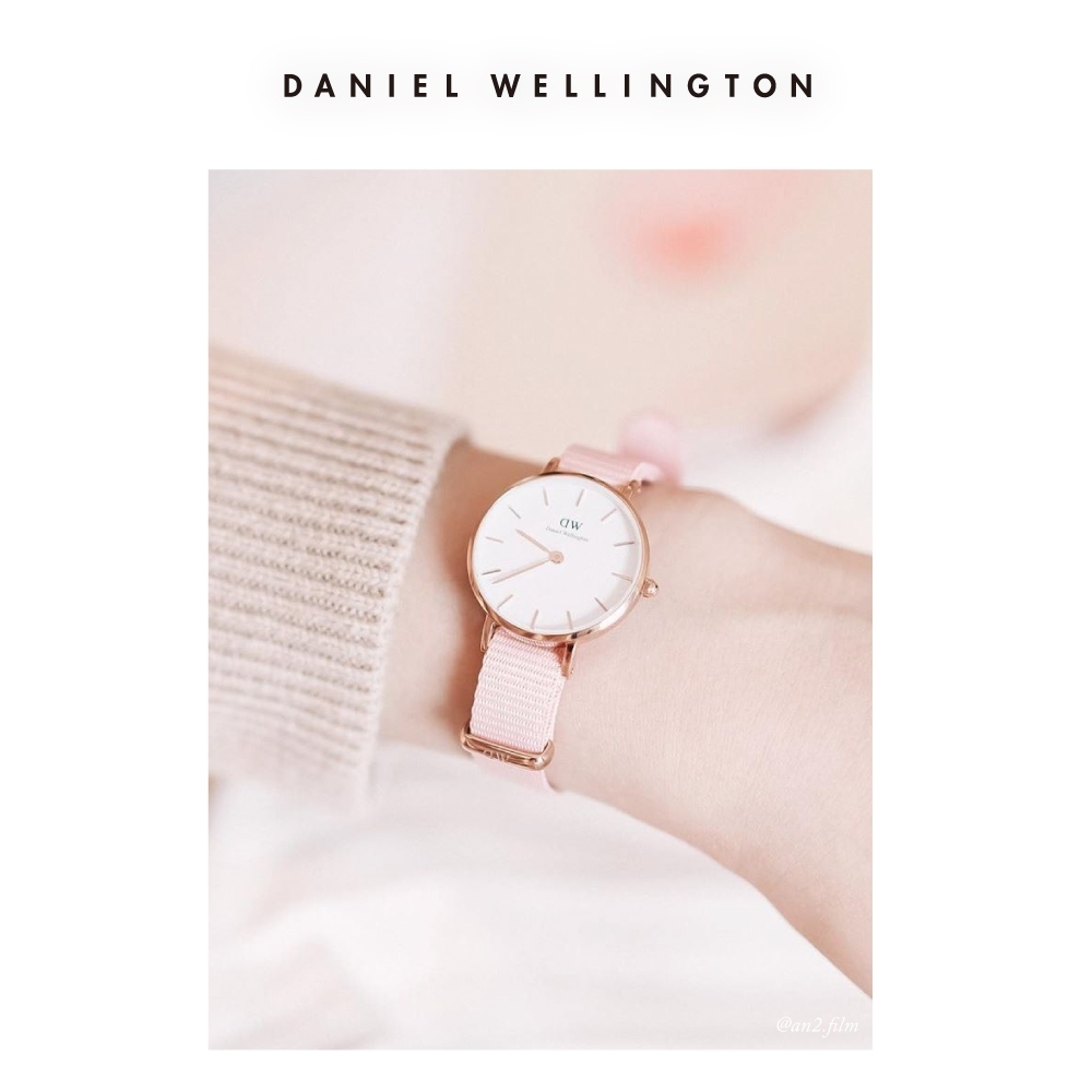 Daniel Wellington DW 手錶Petite Rosewater 32mm櫻花粉織紋錶