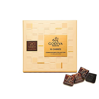 GODIVA 72%黑巧克力片禮盒(16片/盒)