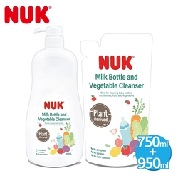 德國NUK-植萃奶瓶蔬果清潔液組合(950ml+750ml)