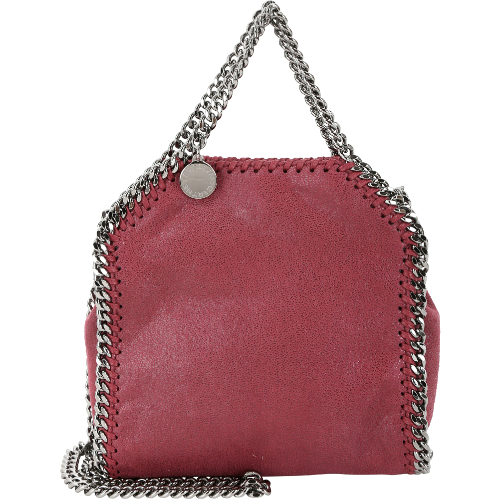 Stella McCartney Falabella Tiny 鍊帶兩用包(紅梨色)