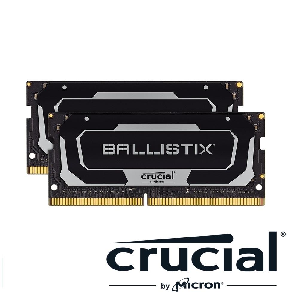 美光 Crucial Ballistix NB D4 3200/32G(16G*2)筆記型記憶體 (黑/雙通道)