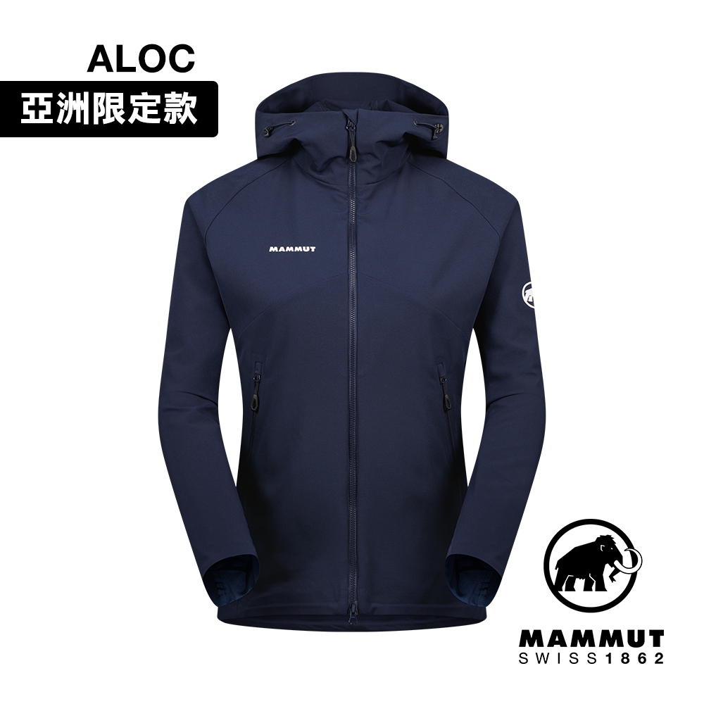 【Mammut長毛象】 Macun 2.0 SO Hooded Jacket AF W 日系防潑水軟殼連帽外套 海洋藍 女款 #1011-00802