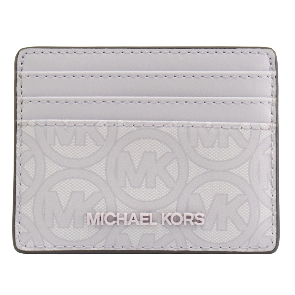 MICHAEL KORS JODIE 新版MK印花拼接隨身證件卡夾(淡紫)