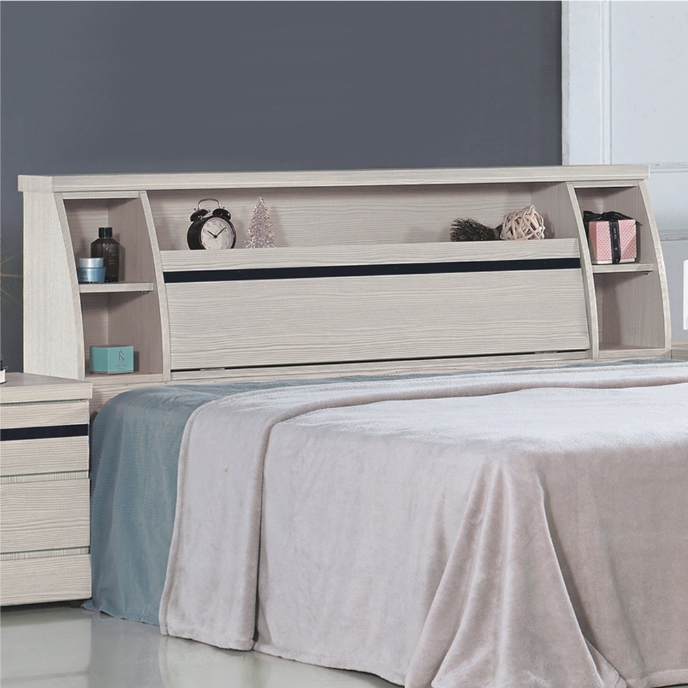 文創集 達格 現代5尺木紋雙人床頭箱(二色可選＋不含床底＋不含床墊)-154.5x30x93cm免組