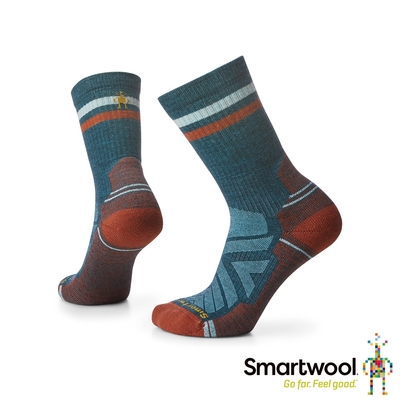 官方直營 Smartwool 女機能戶外全輕量減震條紋中長襪 暮光藍 美麗諾羊毛襪 登山襪 保暖襪 除臭襪