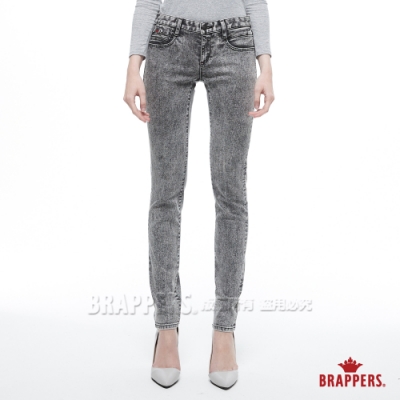 BRAPPERS 女款 新美腳ROYAL系列-中低腰彈性霓虹單寧窄管褲-灰