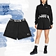 Nike 短褲 NSW AIR 女款 黑 白 高腰 彈性 柔暖 勾勾 LOGO FB8055-010 product thumbnail 1