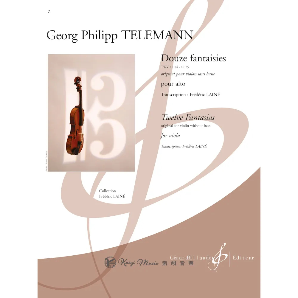 【凱翊】泰勒曼：12首幻想曲TWV 40:14-25 中提琴譜Telemann: 12 Fantasies TWV 40:14-25 (transc. for viola) | 拾書所