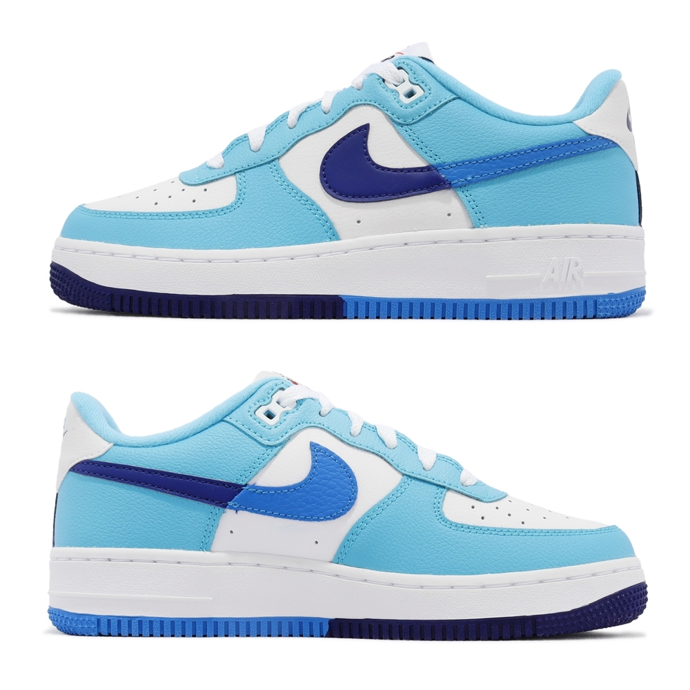 Nike 休閒鞋Air Force 1 LV8 2 GS 女鞋大童鞋白藍皮革AF1 經典DZ2660