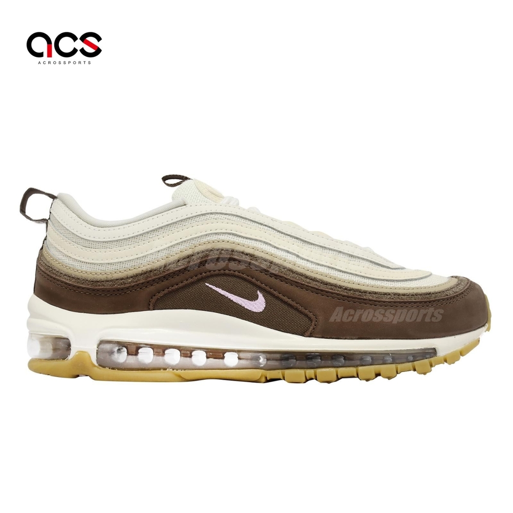 Nike 休閒鞋Air Max 97 PRM 男鞋咖啡棕米白經典子彈鞋絨面氣墊DQ8996