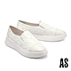 休閒鞋 AS 日常質感羊皮格紋布厚底休閒鞋－白 product thumbnail 1