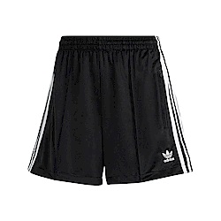 Adidas Firebird Short [IU2425] 女 短褲 休閒 復古 三葉草 寬鬆 拉鍊口袋 黑白