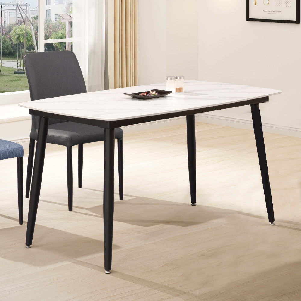Homelike 雪曼岩板餐桌-140x80x75cm 會議桌 桌子