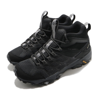 Merrell 戶外鞋 Moab FST 2 GTX 女鞋 登山 越野 耐磨 黃金大底 防水 中筒 黑 灰 ML599534