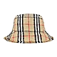 BURBERRY 標籤LOGO格紋設計棉混紡羊毛漁夫帽(典藏米) product thumbnail 1